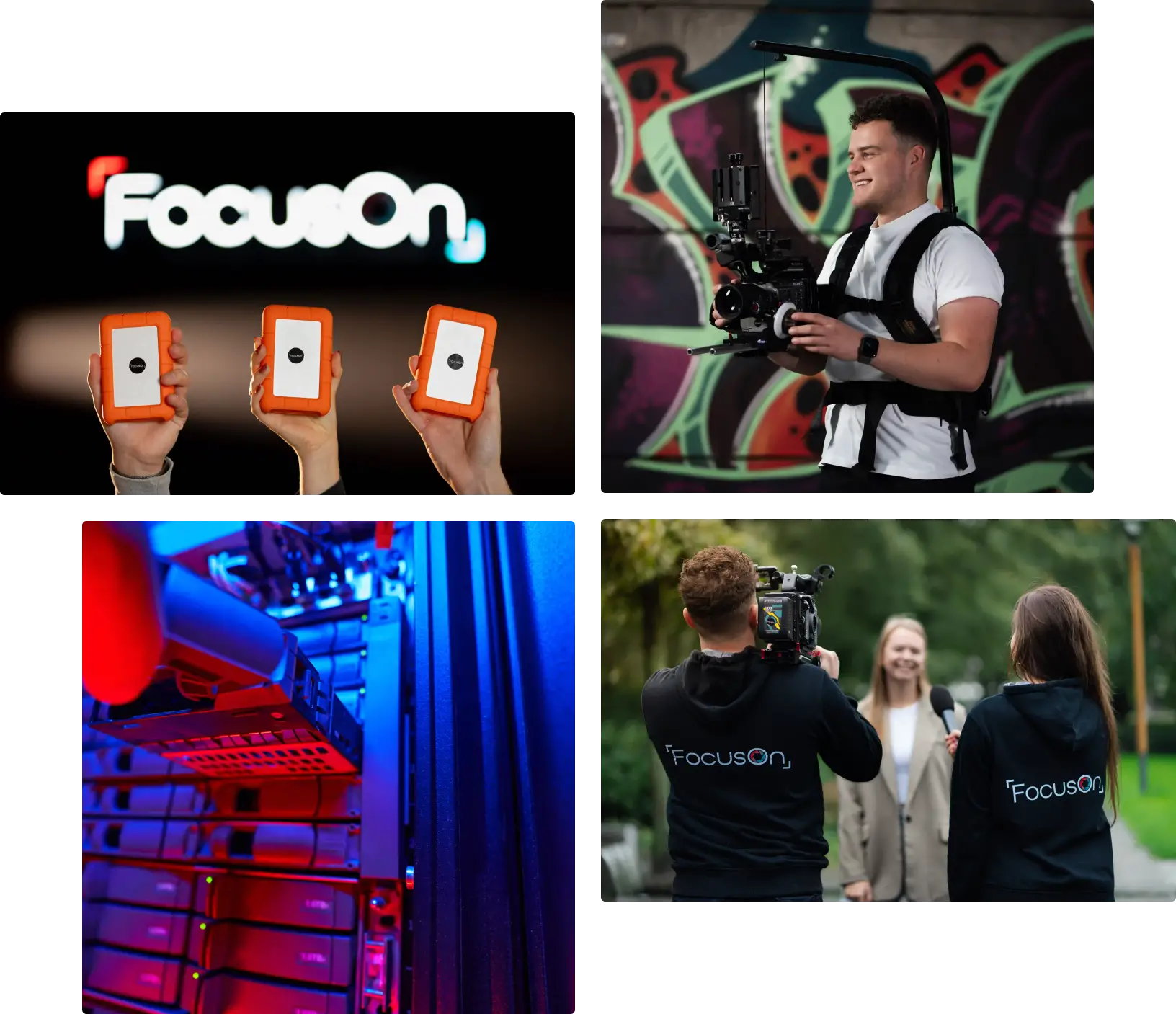 Mash-up beeldbank | Creatief team & structuur Mash-up van teamfoto’s en beeldbanksituaties bij FocusOn