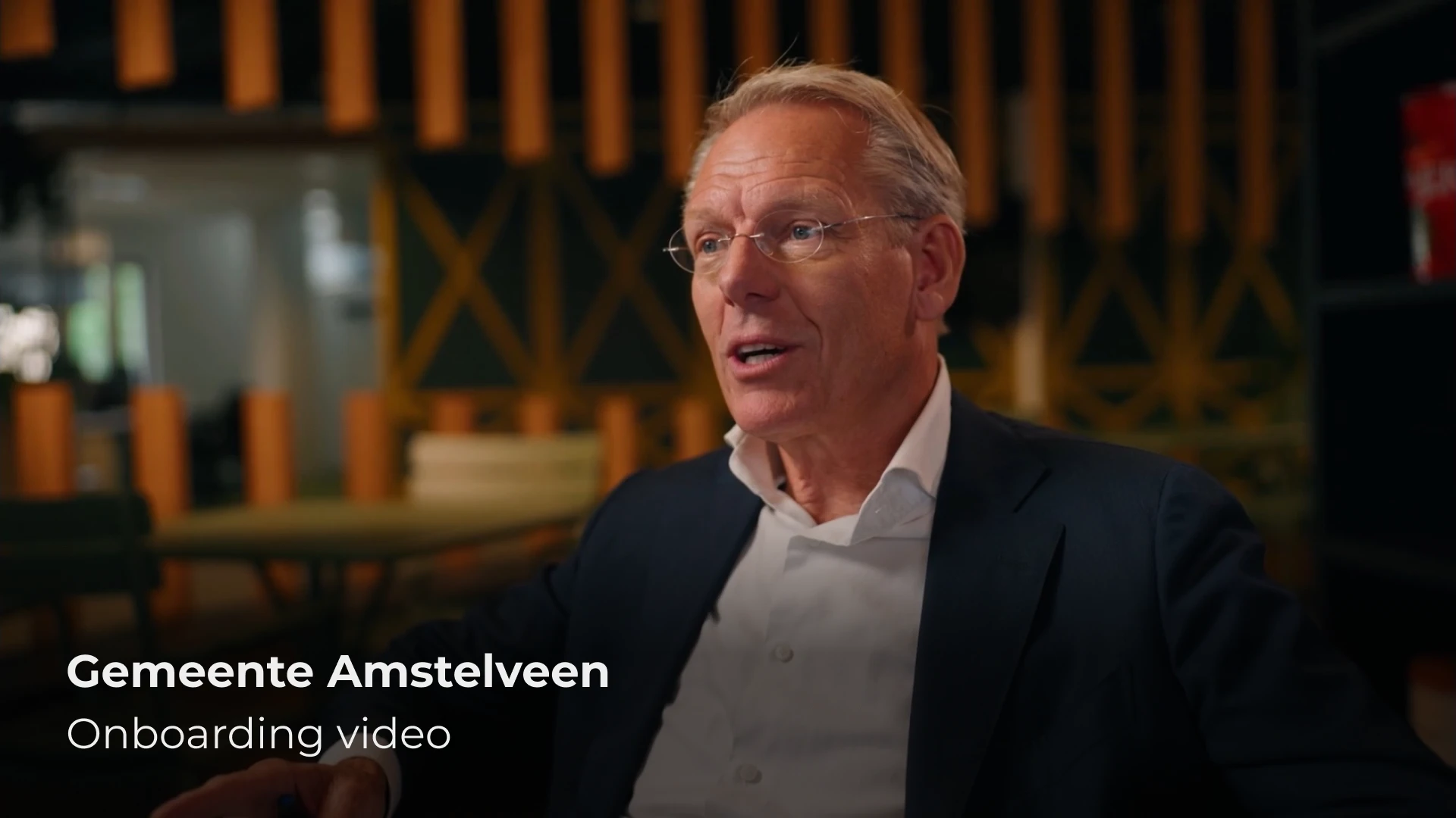 Interviewsetting tijdens onboarding video voor Gemeente Amstelveen