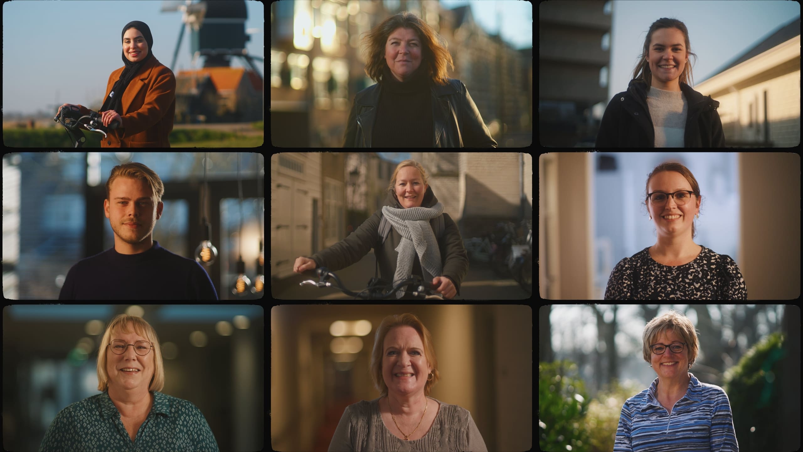 Negen zorgprofessionals van Vierstroom Zorg Thuis in portretvideo mash-up