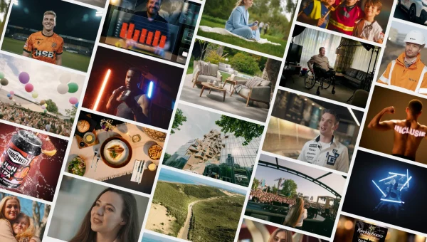 Visuele samenvatting van FocusOn client cases met projecten in video, animatie, fotografie en design